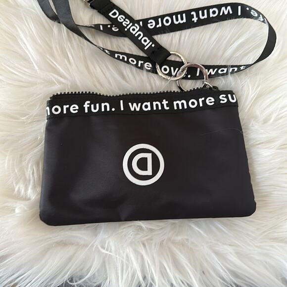 Desigual | Black Zipper Clutch bag with lanyard - Picture 3 of 9